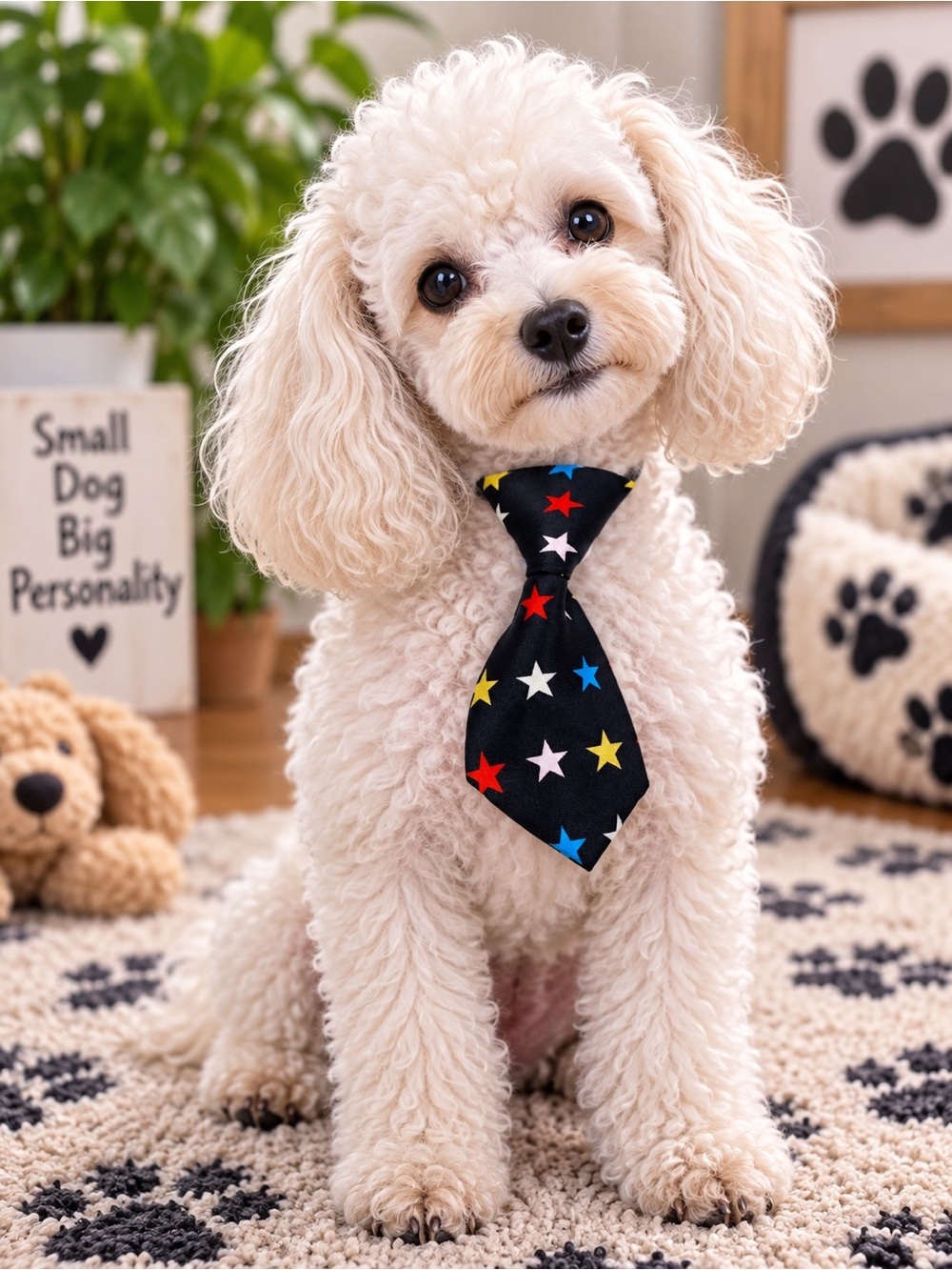 Colorful Star Print Pet Neck Tie Dog Cat Necktie Fashion Accessory